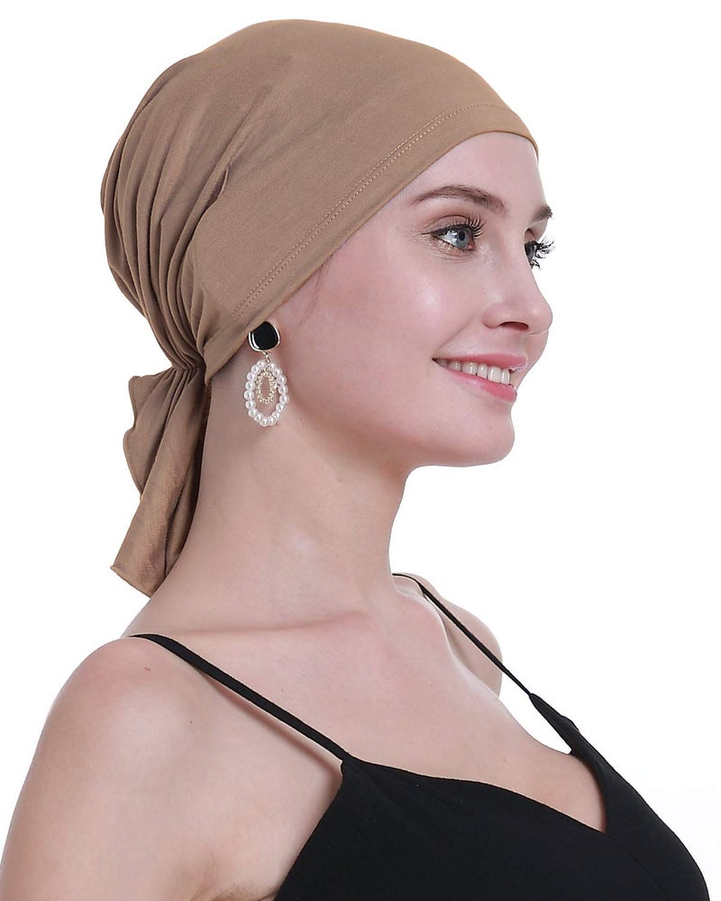 osvyo Chemo Headscarf for Women Hair Loss - Cancer Slip On Headwear Turbans Sealed Packaging DEEP Apricot - Image 1